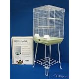 25 Parrot Parakeet wire bird cage perch w stand NEW
