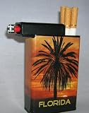 Cigarette Case Florida Palm Sunset with Built on Lighter Holder