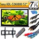 Sony KDL-52NX800 1080P 52 Inch LCD HDTV With "The Ultimate HDTV Accessory Kit" Includes Tilting Wall Mount + (2) 6FT Hdmi 1.3B Cables, 6FT Audio Interconnect Cable Screen Cleaner + Surge Protector