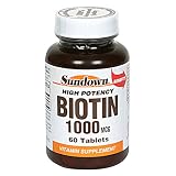 Sundown Biotin, 1000 mg, 60 Tablets (Pack of 4)