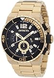 Invicta Men's 1343 Pro Diver Chronograph Black Dial 18k Gold Ion-Plated Stainless Steel Watch