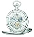 Charles-Hubert Paris Stainless Steel Polished Finish Double Hunter Case Mechanical Pocket Watch 3904-W