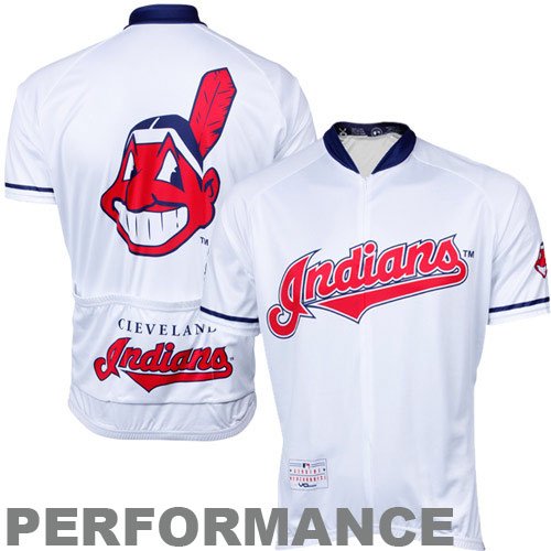 VOmax Cleveland Indians Stock Performance Cycling Jersey - White (X-Large)
