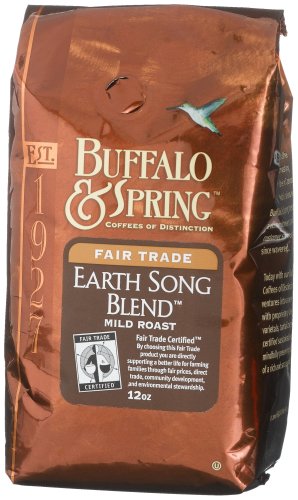 Buffalo & Spring Earth Song Blend, Whole Bean Coffee, 12-Ounce Bags (Pack of 3) by Buffalo & Spring
