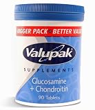 Valupak Supplements Joint Care Glucosamine & Chondroitin Tablets 400/100mg  90 Tablets