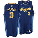 Denver Nuggets Allen Iverson #3 NBA Men's Swingman Alternate Jersey, Navy (Large)
