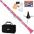 Mendini MCT-PK+SD+PB Pink ABS B Flat Clarinet with Case, Stand, Pocketbook, Mouthpiece, 10 Reeds and More