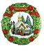 Forever Gifts Village Merry Christmas Village Scene LED Christmas Wreath