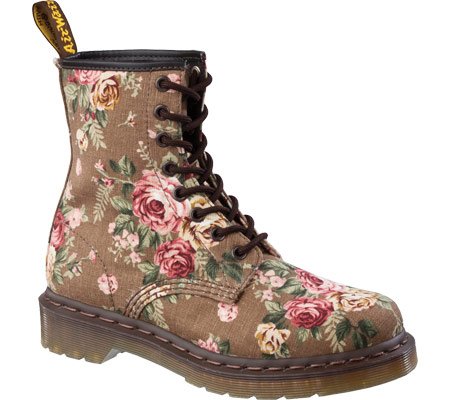 Dr. Martens Women’s 1460 W Boot,Taupe Flowers,3 UK (US Women’s 5 M)