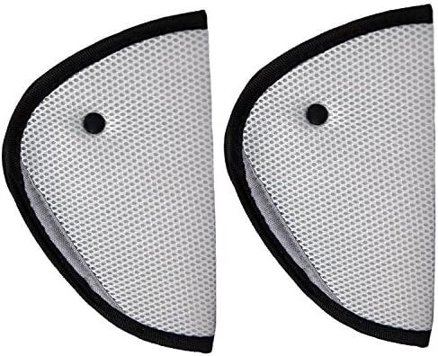 NewCool Car Child Toddler Safety Cover Harness Repositions Strap Adjuster Mash Pad Kids Seat Belt Seatbelt Clip Booster Adult Children Seat Belt Positioner, Set of 2, Grey