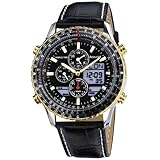 Accurist Men's Quartz Watch with Black Dial Analogue - Digital Display and Black Leather Strap MS1031B