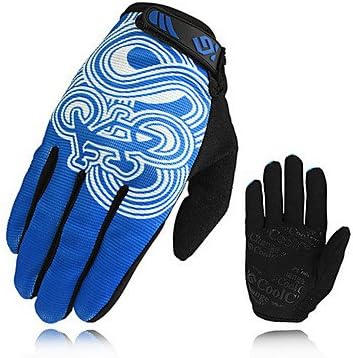JIAO- CoolChange Cycling Gel Blue Full Finger Gloves , XL