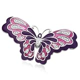Sterling Silver and Enamel Butterfly Diamond Pin