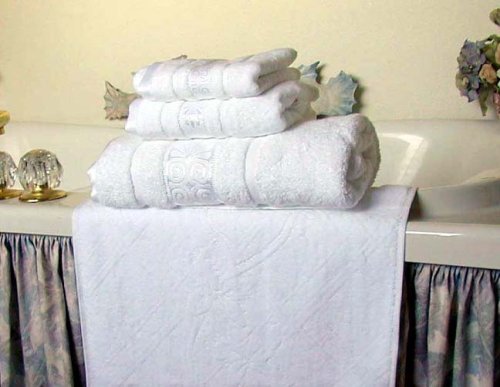 MARRIKAS Egyptian Cotton 6 Piece Jacquard Towel Set WHITE