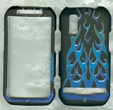 Motorola Electrify, Photon 4g Mb855 Case Cover Phone Snap on Cover Case Faceplates Blue Fire Flames