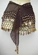 Professional Belly Dancing Coin scarf/wrap/belt. 2 rows of gold colour coins.