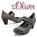 s.OLIVER Damen Spangen-Pumps, verstellbare Schliesse, Decksohle  Leder, graphite-schwarz