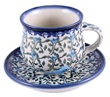 Polish Pottery Espresso Cup and Saucer