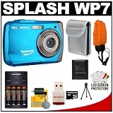 Bell & Howell Splash WP7 Waterproof Digital Camera (Blue) with 4GB Card/Reader + Batteries/Charger + Float Strap + Cleaning & Accessory Kit