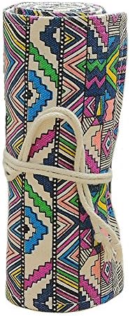 LISTYLE Bohemian Style Canvas Pencils Roll Hold Orgnizer for Artist, School, Office,72 Holes