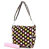 Belvah Quilted Polka Dot Messenger Diaper Bag