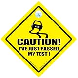 CAUTION I'VE JUST PASSED MY TEST! Car Sign, FREE UK POSTAGE, Bumper Sticker, Baby on Board Style Sign, UK Driving Test Pass, Baby on Board Sign Style'