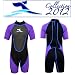 Kinder Neopren Shorty Gr��e 128 - 140 f�r ca. 8 - 10 Jahre Neoprenanzug aus der Collection 2012 in Schwarz Lila mit Mash Skin