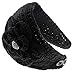 KMystic Knit Winter Headband Ear Warmer with Sparkles (Rhinestone Black)