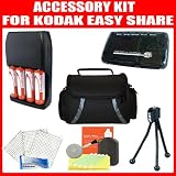 Kodak EasyShare Max Z990, Z5010, Z5120 Digital Camera Accessory Kit Includes USB 2.0 High Speed Card Reader + 4 AA High Capacity Rechargeable NIMH Batteries With AC/DC Rapid Charger + Deluxe Case + Screen Protectors + Mini Tripod + Cleaning Kit