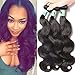 Msbeauty Hair Peruvian Remy Hair Body Wave 3 Bundles Grade 5A Unprocessed Virgin Human Hair Weave Weft Mixed Length(14 16 18) Natural Color Tangle-free