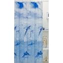 Blue Dolphin Shower Curtain Vinyl Jumping Dolphins