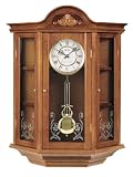 Seiko Wall Curio Cabinet Clock Dark Brown Solid Oak Case