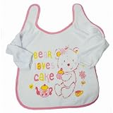 from Universal Textiles Baby Girl Bear Design Long Sleeve Bibs with Velcro Strap (One Size) (Pink)