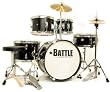 New 5 Piece Junior Kids Drum Set with Cymbals Stands Stool Black