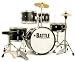 Musical Instruments : New 5 Piece Junior Kids Drum Set with Cymbals Stands Stool Black