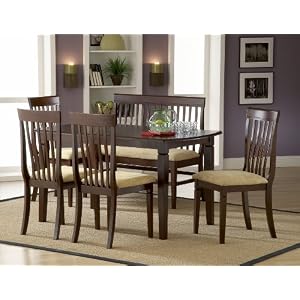 Hillsdale Verona Rectangle 6-Piece Dining Set with Bench, Cappuccino, Set Includes 1-Table, 1-Bench... by