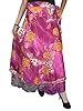Womens Wrapskirt Two Layer Purple Printed Long Vintage Silk Sari Skirt