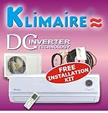 Klimaire 18000 Btu 16 SEER Inverter Mini Split Ductless a/c Air Conditioner & Heat Pump 220v with free installation kit