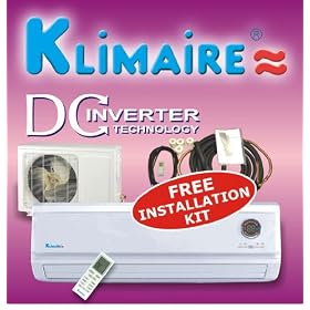 Klimaire 9000btuh 16 SEER inverter mini split ductless a/c air conditioner & heat pump 115V / 60Hz with free installation kit