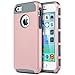 iPhone 5 Case,iPhone 5S Case,BENTOBEN 2 Piece Hard PC Shell iPhone 5 Casess Rugged Soft TPU Bumper Hybrid Dual Layer Shockproof Cover for Apple iPhone 5 5S, Rose Gold/Grey