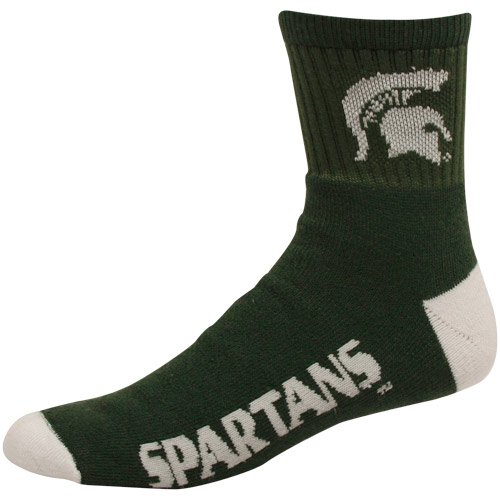 NCAA Michigan State Spartans Team Quarter Socks, Large