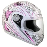 51g0b6jC85L. SL160  DOT Advance White with Pretty Butterflies Full Face Motorcycle Helmet   Size : Medium