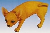 Peeing Pissing Tan Brown Chihuahua Dog Statue Figurine Indoor outdoor Lawn Garden Decor
