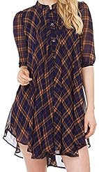 Sophisticated Short Elbow Length Sleeves Chiffon/Polyester General Print  Shirt  Dress