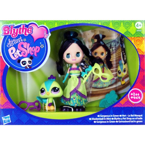 Blythe Loves Littlest Pet Shop - Colourfully Cute Collection - Gorgeous in Green - #B44 Blythe & #2412 Peacock plus Accessories!-image