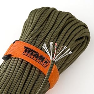 TITAN SurvivorCord / Parachute Cord, Olive-Drab, 100 Foot Hank