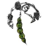 Baltic Green Amber Sterling Silver Little Museum Collection Beans Pin 19th Century