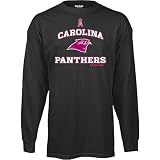 Reebok Carolina Panthers Ribbon Esque Breast Cancer Awareness Long Sleeve T-Shirt
