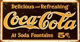 Coca Cola Tin Metal Sign : 1910 Weathered Logo , 16x9