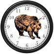 Grizzly Bear or Brown Bear Animal Wall Clock by WatchBuddy Timepieces (Slate Blue Frame)
